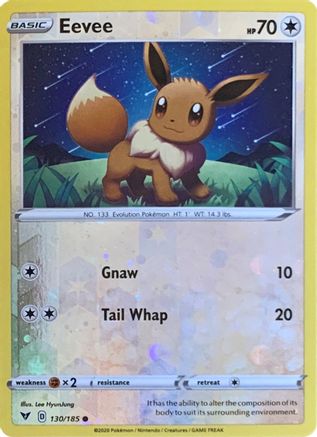 Évoli (130/185) (Reverse Cosmos Holo) [Épée et bouclier : tension vive] 
