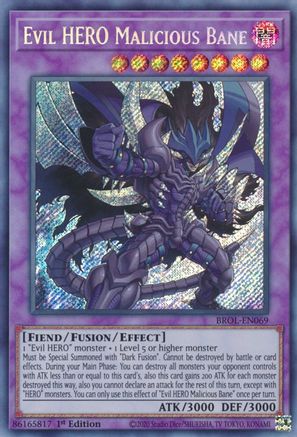 Evil HERO Malicious Bane (BROL-EN069) - Brothers of Legend 1st Edition