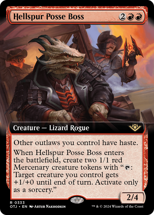 Hellspur Posse Boss (OTJ-333) - [Outlaws of Thunder Junction]: (Extended Art) Foil