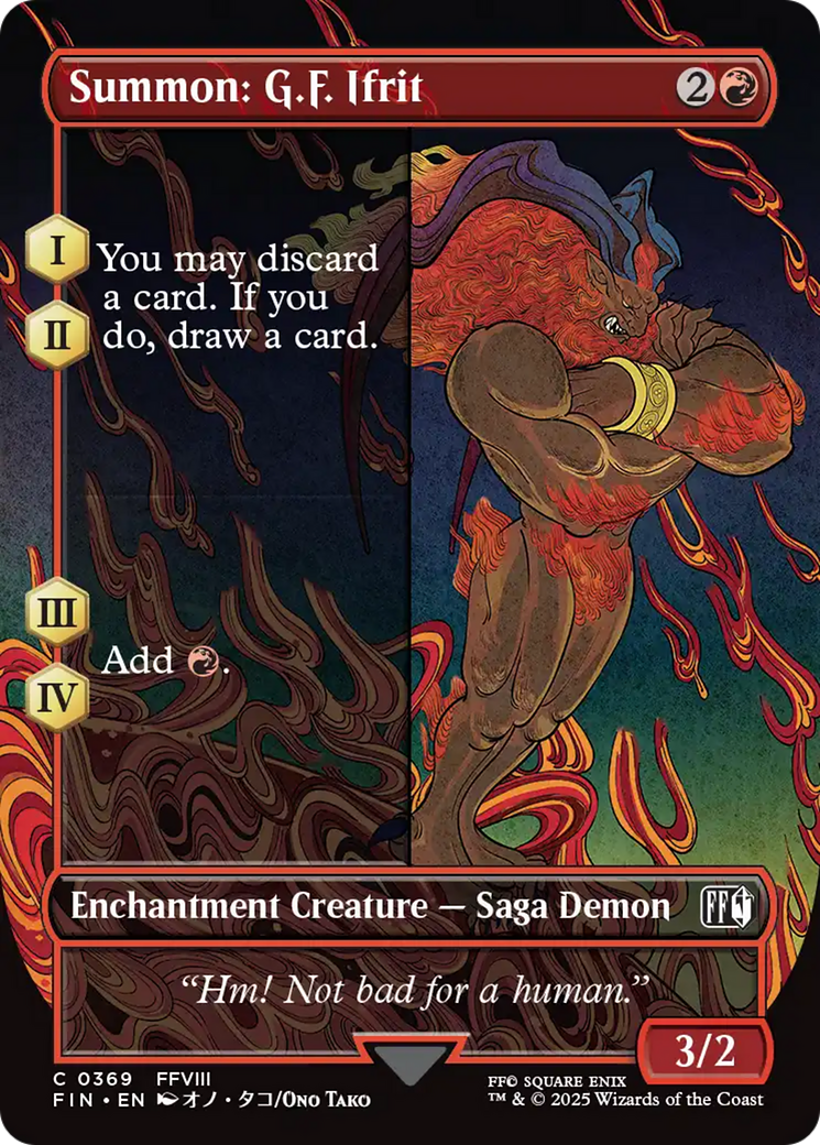 Summon: G.F. Ifrit (FIN-369) - [FINAL FANTASY]: (enchantment) (Borderless) Foil