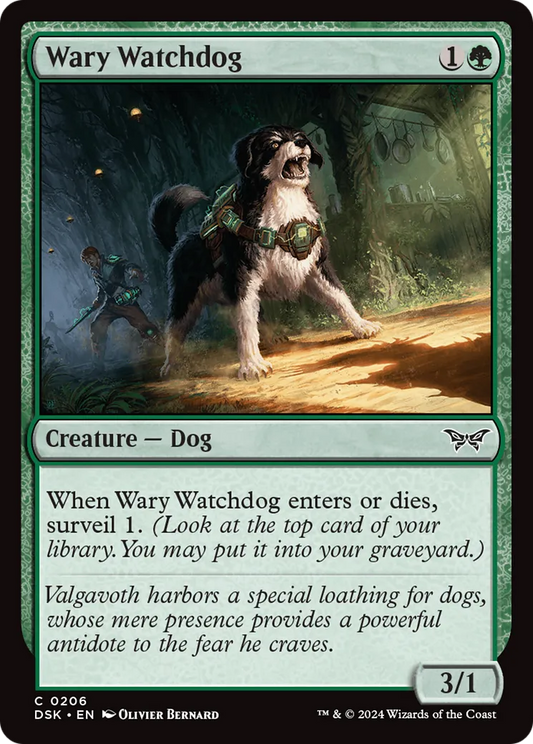 Wary Watchdog (DSK-206) - [Duskmourn: House of Horror] Foil