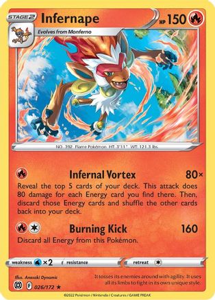 Infernape (026/172) [Épée et bouclier : étoiles brillantes] 