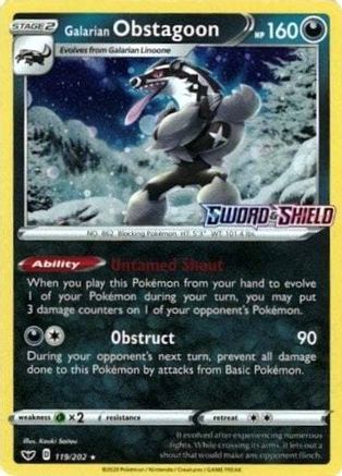 Galarian Obstagoon - 119/202 (Cosmos Holo) 119 - [Miscellaneous Cards & Products] Holofoil