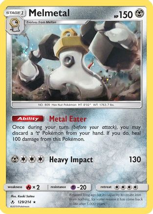 Melmetal (129/214) (Cosmos Holo) [Soleil et Lune : liens ininterrompus] 