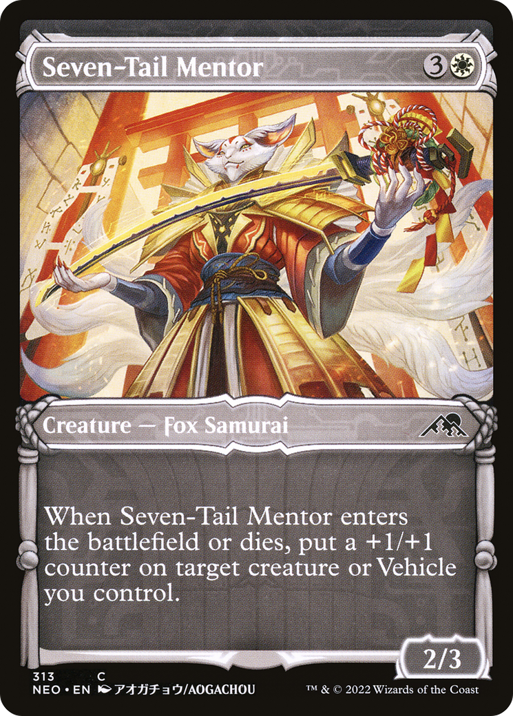 Seven-Tail Mentor (NEO-313) - [Kamigawa: Neon Dynasty]: (Showcase)