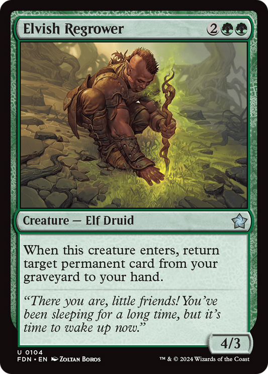 Elvish Regrower (FDN-104) - [Foundations] Foil