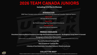2026 Team Canada Juniors Hockey Box