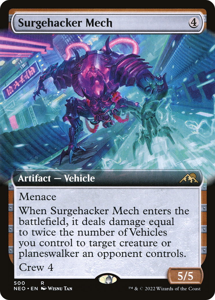 Surgehacker Mech (NEO-500) - [Kamigawa: Neon Dynasty]: (Extended Art)