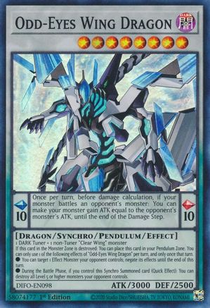 Odd-Eyes Wing Dragon (DIFO-EN098) - Dimension Force 1st Edition