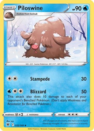 Piloswine (032/189) [Épée et bouclier : Radiance astrale] 