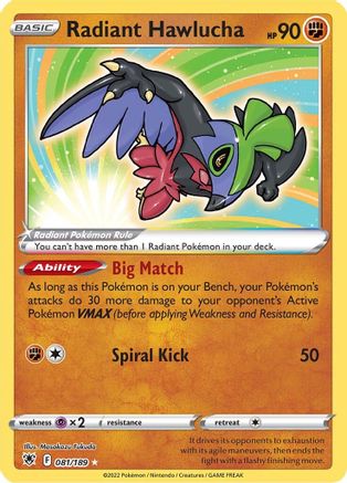 Hawlucha radieux (081/189) [Épée et bouclier : Radiance astrale] 