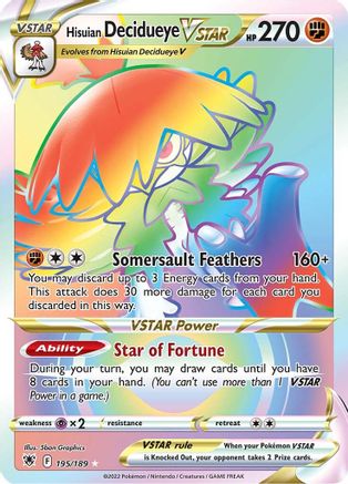 Hisuian Decidueye VSTAR (195/189) [Épée et bouclier : Radiance astrale] 