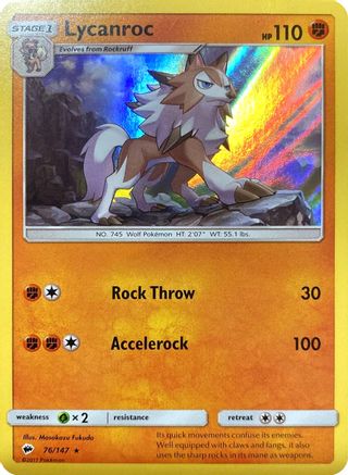 Lycanroc (76/147) (Water Web Holo) [Soleil et Lune : Ombres brûlantes] 
