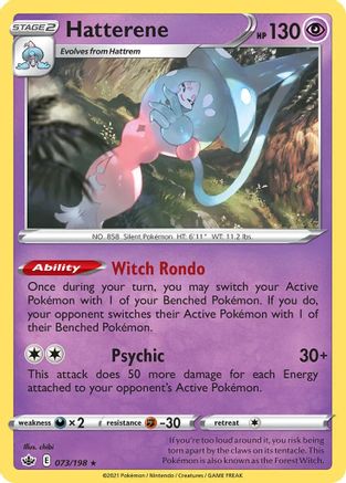 Hatterene (073/198) (Exclusivité Theme Deck) [Épée et Bouclier : Chilling Reign] 