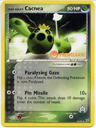 Team Aqua's Cacnea - 24/95 (Prerelease) 24 - [Miscellaneous Cards & Products] Holofoil
