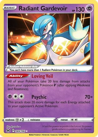 Gardevoir Radiant (069/196) [Épée et Bouclier : Origine Perdue] 