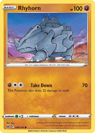 Rhyhorn (089/196) [Épée et bouclier : origine perdue] 