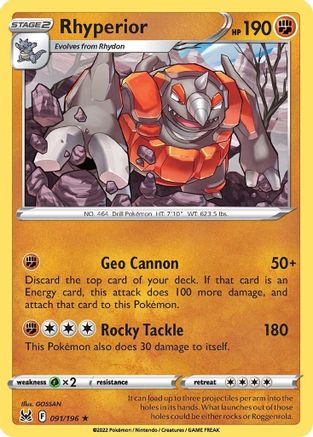 Rhyperior (091/196) [Épée et Bouclier : Origine Perdue] 