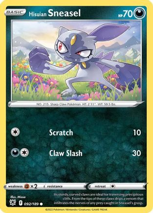 Hisuian Sneasel - 092/189 (Cosmos Holo) 92 - [Deck Exclusives] Holofoil