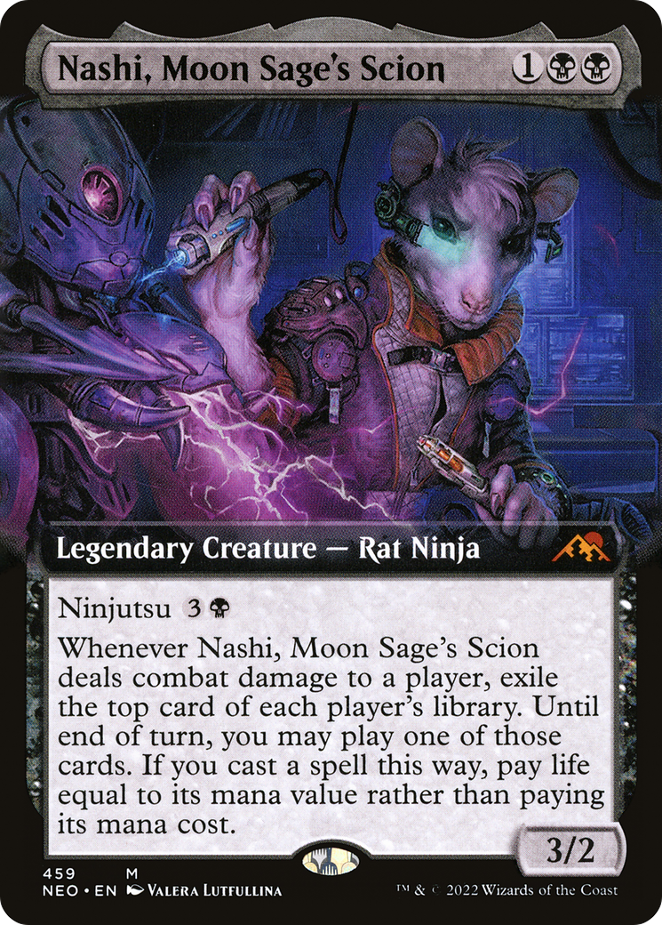 Nashi, Moon Sage's Scion (NEO-459) - [Kamigawa: Neon Dynasty]: (Extended Art) Foil