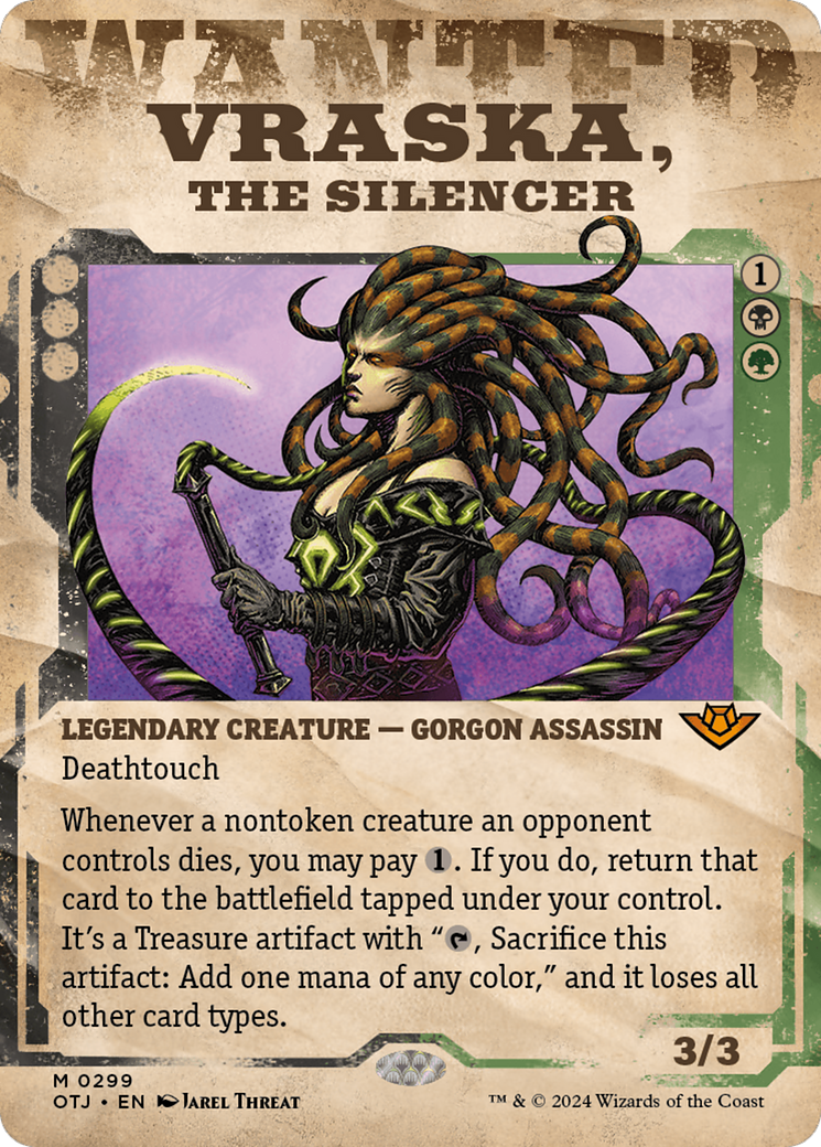 Vraska, the Silencer (OTJ-299) - [Outlaws of Thunder Junction]: (Showcase) (Borderless)