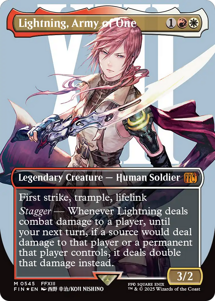 Lightning, Army of One (FIN-545) - [FINAL FANTASY] (Borderless) Foil