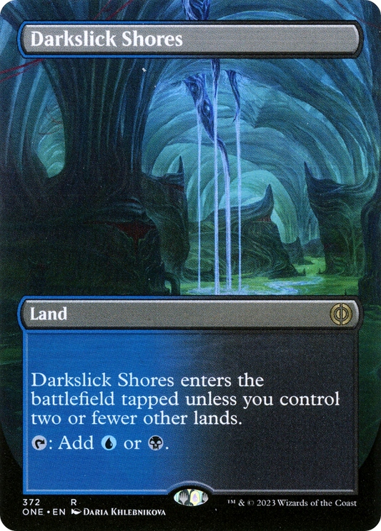 Darkslick Shores (ONE-372) - [Phyrexia: All Will Be One] (Borderless) Foil