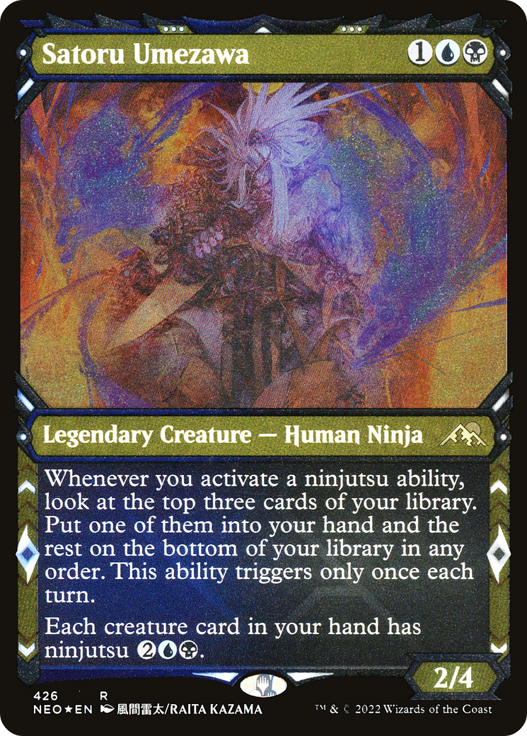 Satoru Umezawa (NEO-426) - [Kamigawa: Neon Dynasty]: (Showcase) Etched Foil