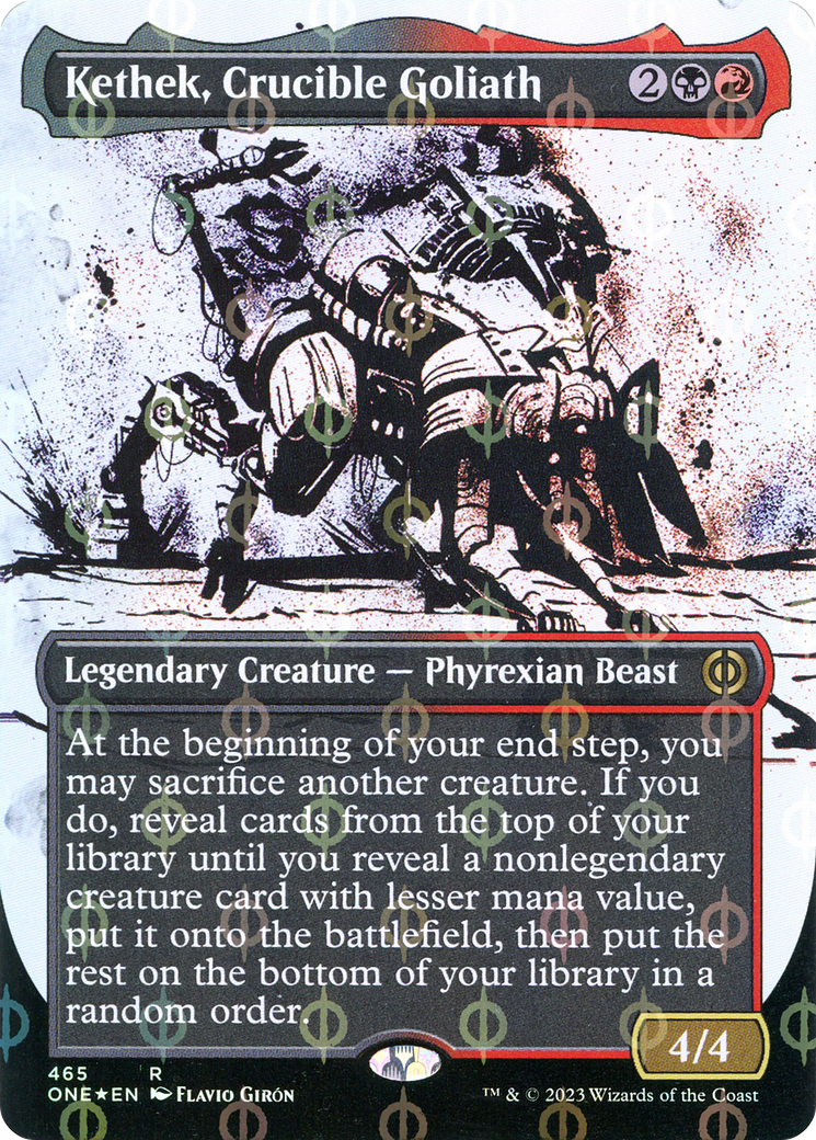 Kethek, Crucible Goliath (ONE-465) - [Phyrexia: All Will Be One]: (Showcase) (Borderless) Foil