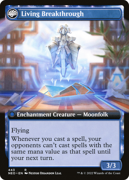 Inventive Iteration // Living Breakthrough (NEO-443) - [Kamigawa: Neon Dynasty]: (Extended Art, fandfc, enchantment)