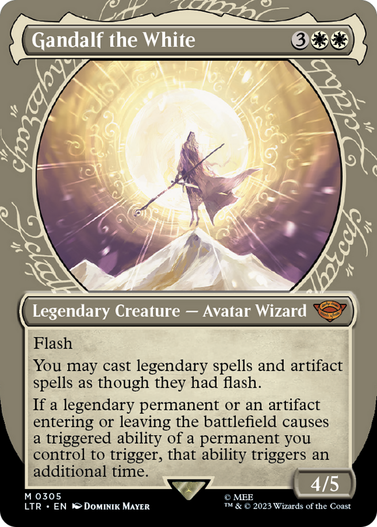 Gandalf the White (LTR-305) - [The Lord of the Rings: Tales of Middle-earth]: (Showcase) (Borderless) Foil