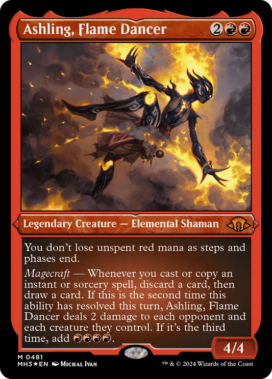Ashling, danseur de flammes (MH3-481) - [Modern Horizons 3] Feuille gravée