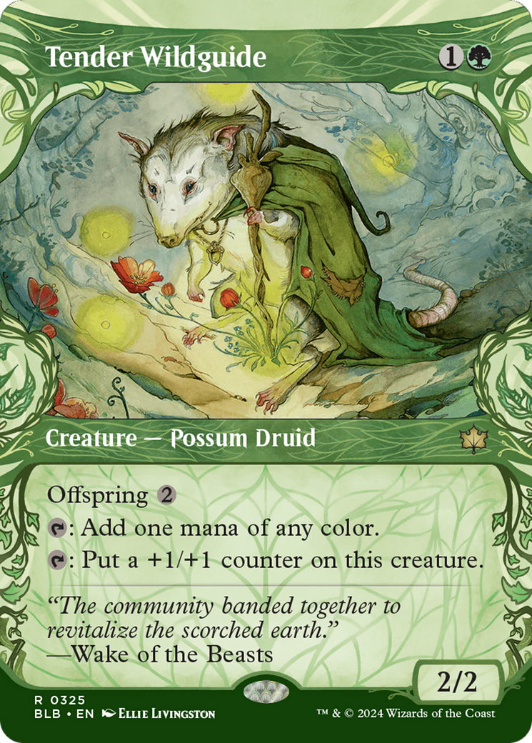 Tender Wildguide (BLB-325) - [Bloomburrow]: (Showcase) Foil