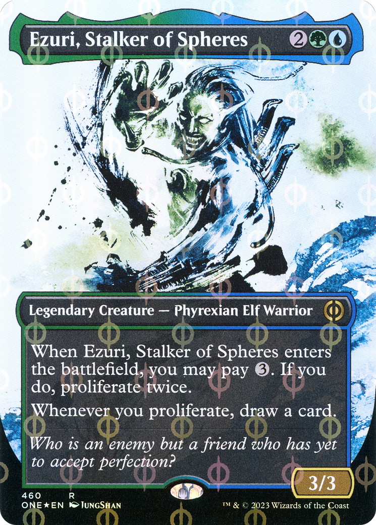 Ezuri, Stalker of Spheres (ONE-460) - [Phyrexia: All Will Be One]: (Showcase) (Borderless) Foil