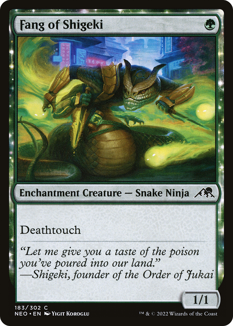Fang of Shigeki (NEO-183) - [Kamigawa: Neon Dynasty]: (enchantment) Foil