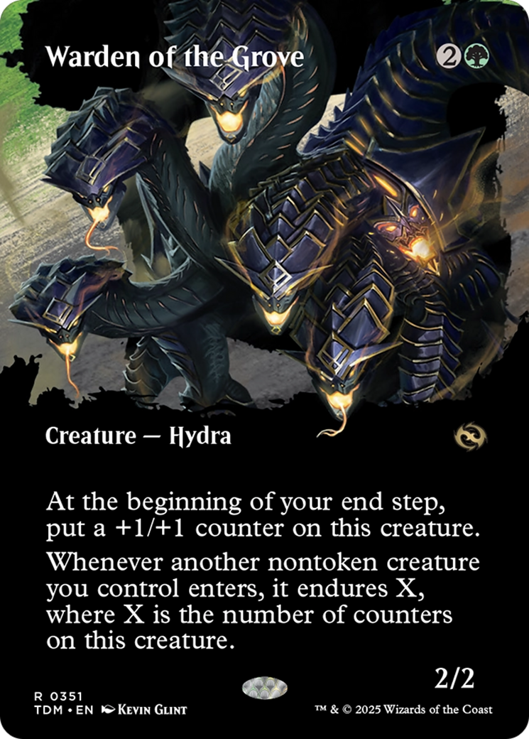 Warden of the Grove (Borderless) (TDM-351) - [Tarkir: Dragonstorm]: (Showcase) (Borderless) Foil