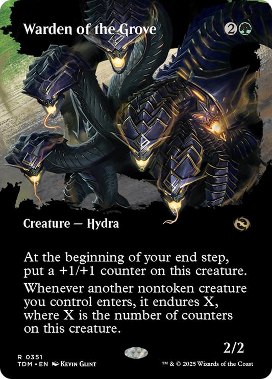 Warden of the Grove (Borderless) (TDM-351) - [Tarkir: Dragonstorm]: (Showcase) (Borderless) Foil