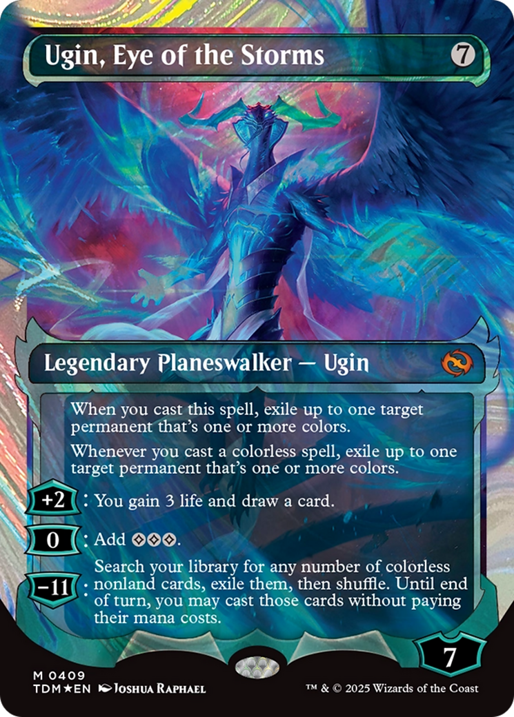 Ugin, Eye of the Storms (Showcase) (Halo Foil) (TDM-409) - [Tarkir: Dragonstorm]: (Showcase) (Borderless) Foil