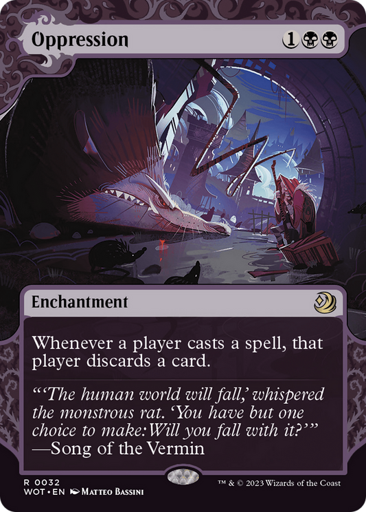 Oppression (WOT-032) - [Wilds of Eldraine: Enchanting Tales]: (Showcase) (Borderless)