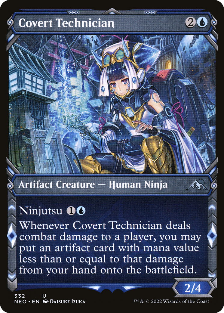 Covert Technician (NEO-332) - [Kamigawa: Neon Dynasty]: (Showcase) Foil