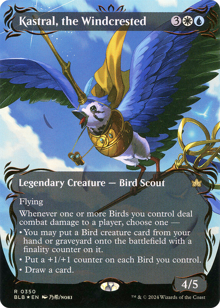 Kastral, the Windcrested (BLB-350) - [Bloomburrow]: (Showcase) (Borderless) Foil