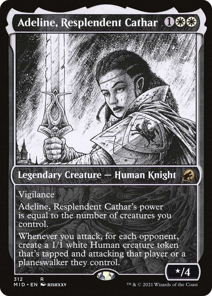 Adeline, Resplendent Cathar (MID-312) - [Innistrad: Midnight Hunt]: (Showcase)