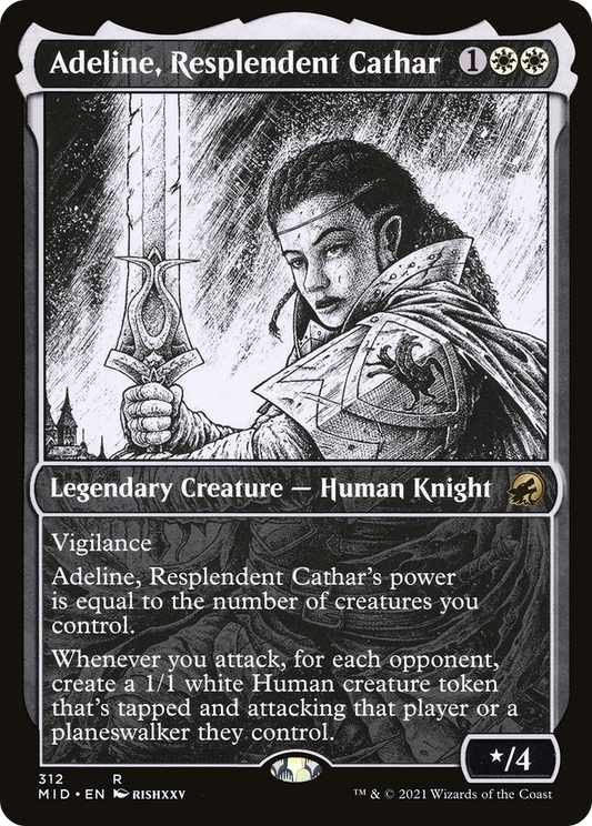 Adeline, Resplendent Cathar (MID-312) - [Innistrad: Midnight Hunt]: (Showcase)