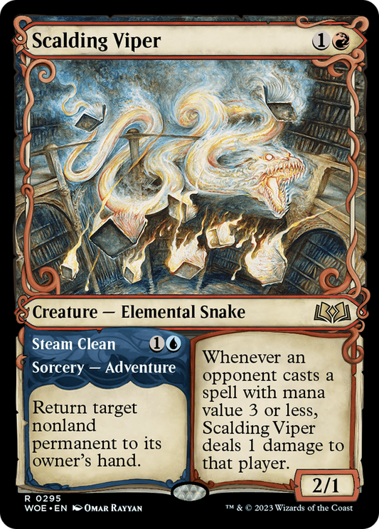 Scalding Viper (Showcase) (WOE-295) - [Wilds of Eldraine]: (Showcase)