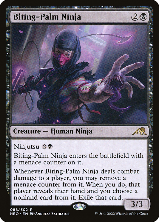Biting-Palm Ninja (NEO-088) - [Kamigawa: Neon Dynasty] Foil