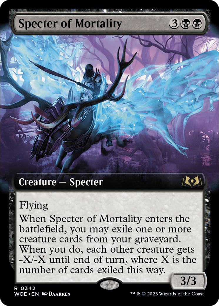 Specter of Mortality (Extended Art) (WOE-342) - [Wilds of Eldraine]: (Extended Art)