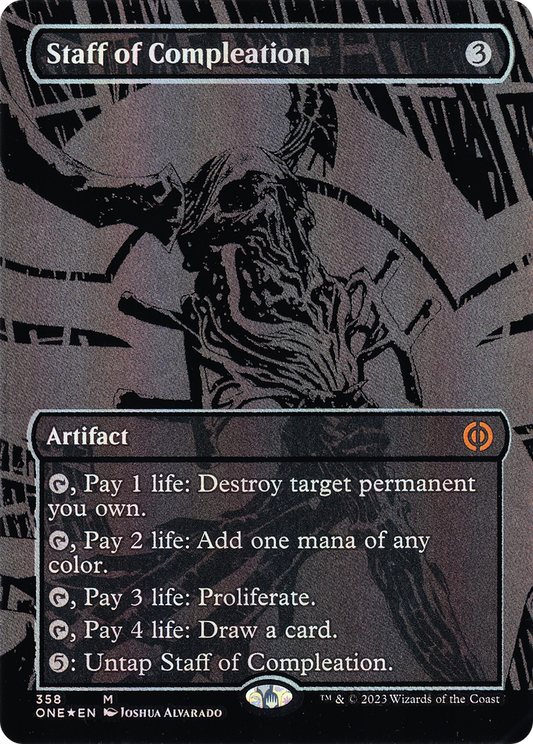 Staff of Compleation (ONE-358) - [Phyrexia: All Will Be One] (Borderless) Foil