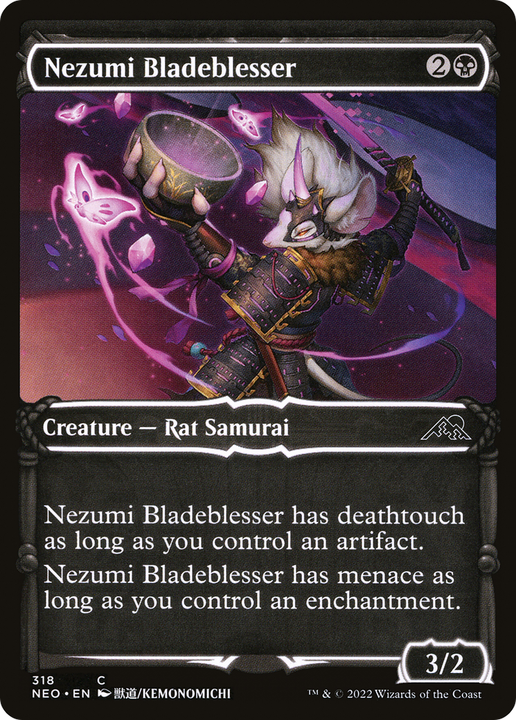 Nezumi Bladeblesser (NEO-318) - [Kamigawa: Neon Dynasty]: (Showcase) Foil