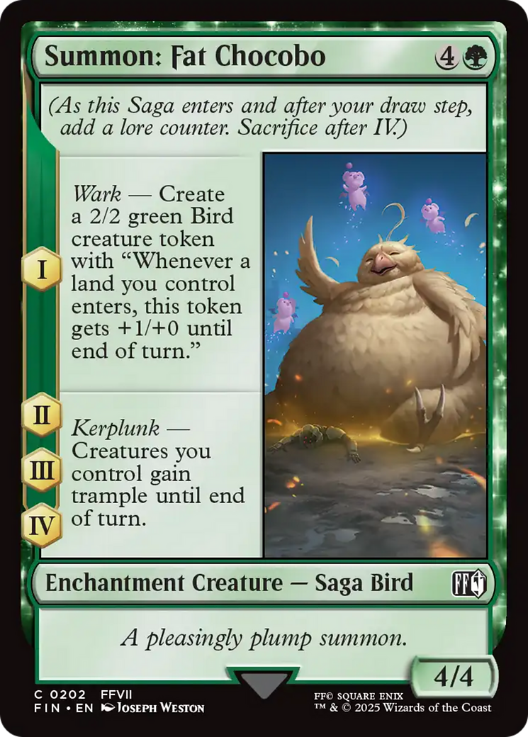 Summon: Fat Chocobo (FIN-202) - [FINAL FANTASY]: (enchantment) Foil