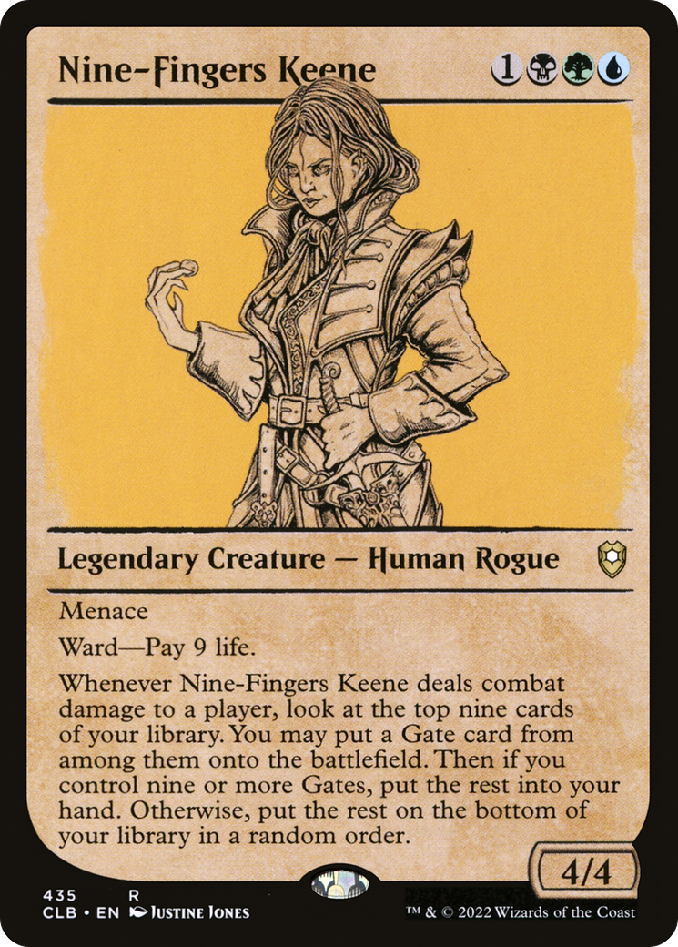 Nine-Fingers Keene (CLB-435) - [Commander Legends: Battle for Baldur's Gate]: (Showcase) Foil